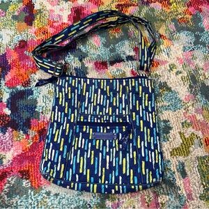 Stylish Blue Patterned Vera Bradley Crossbody Bag